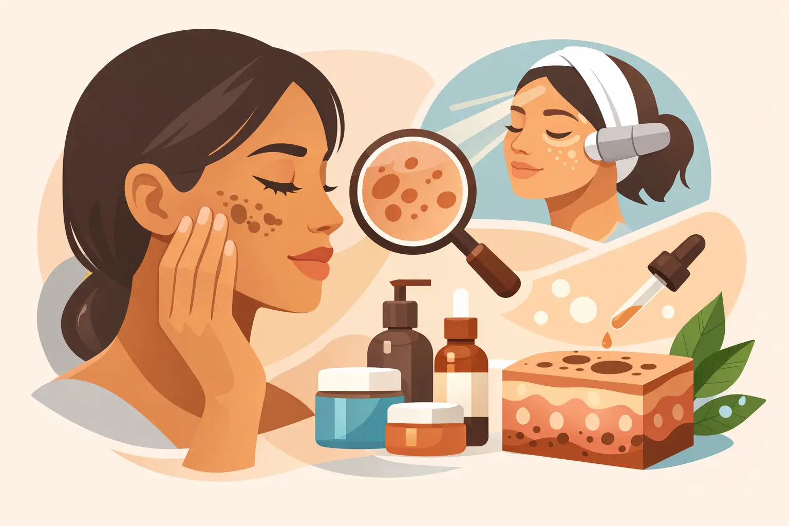 Soin des taches brunes du visage au quotidien