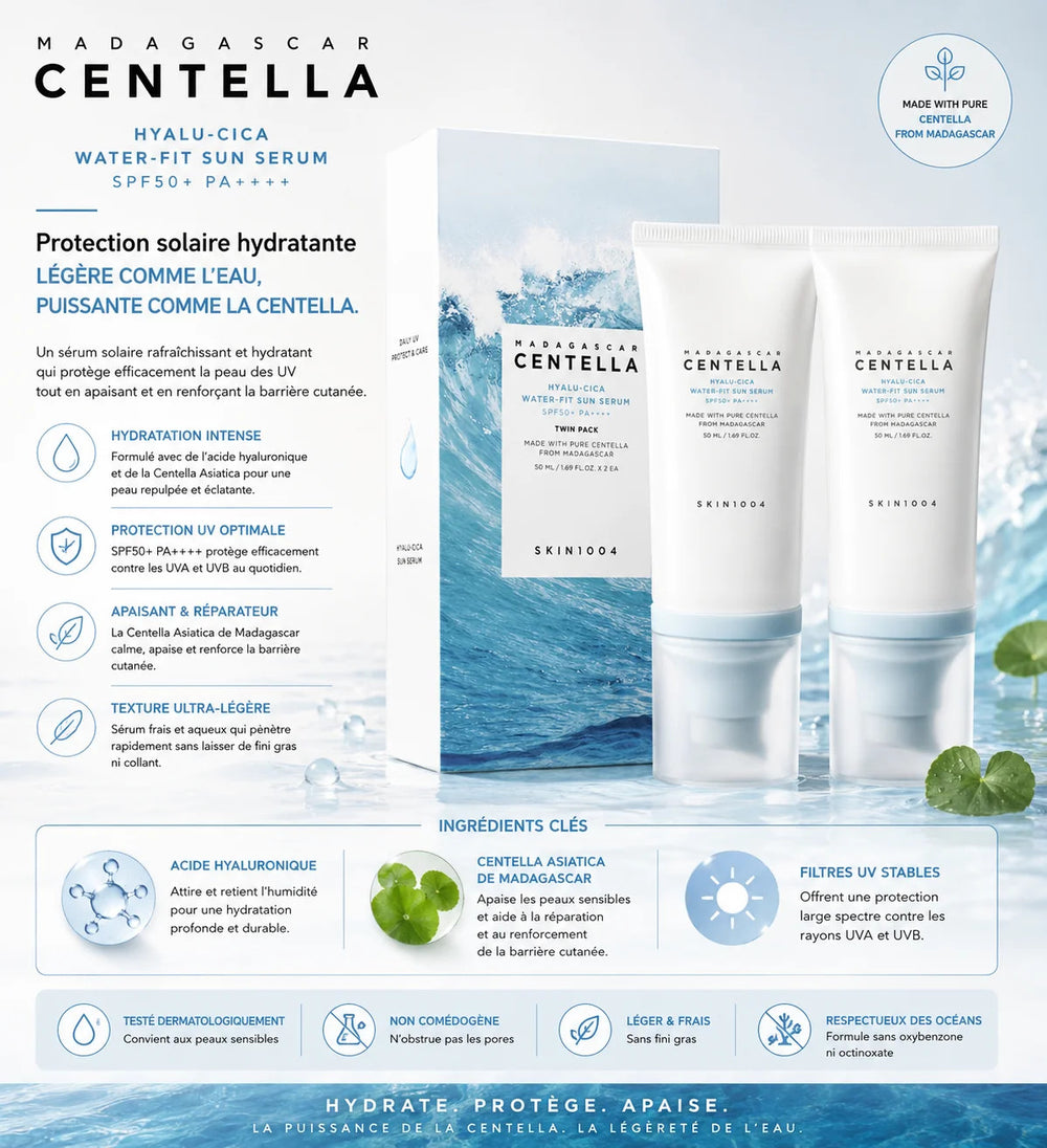 SKIN1004 - Centella Hyalu-Cica Water-Fit Sun Serum SPF50 PA (Twin Pack)