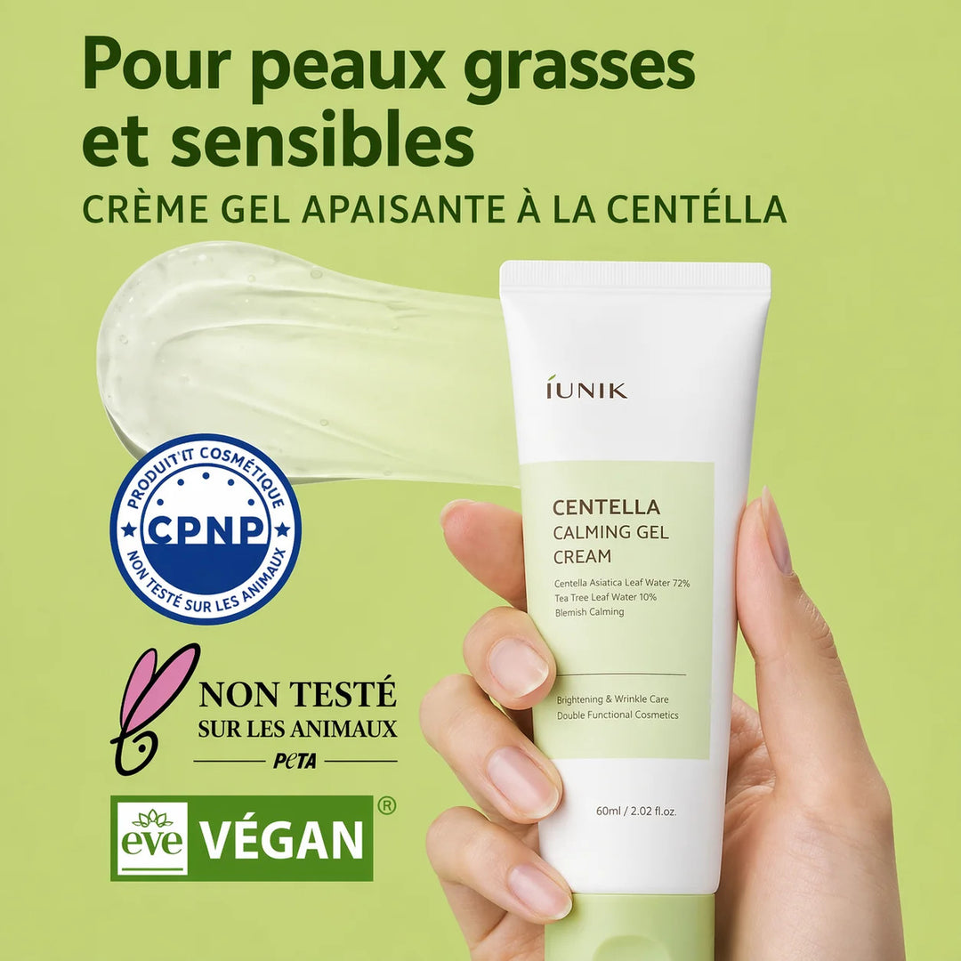 iUNIK Centella Calming Gel Cream 60ml Apaisante Hydratante Peaux Sensibles