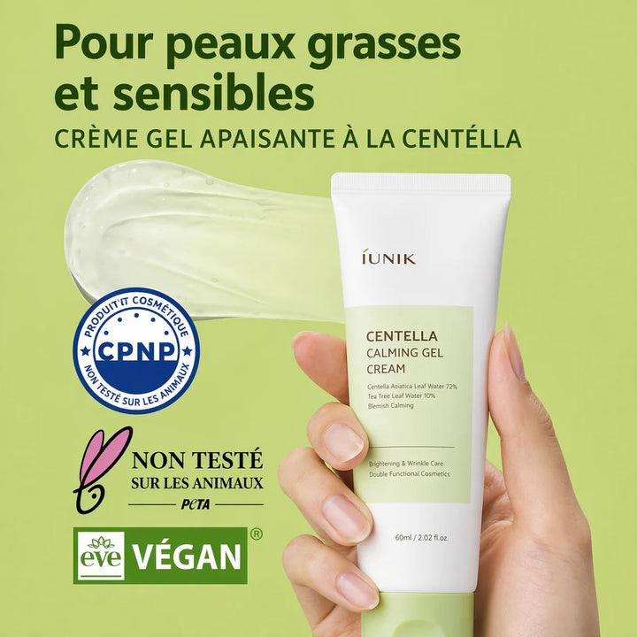 iUNIK Centella Calming Gel Cream 60ml Apaisante Hydratante Peaux Sensibles