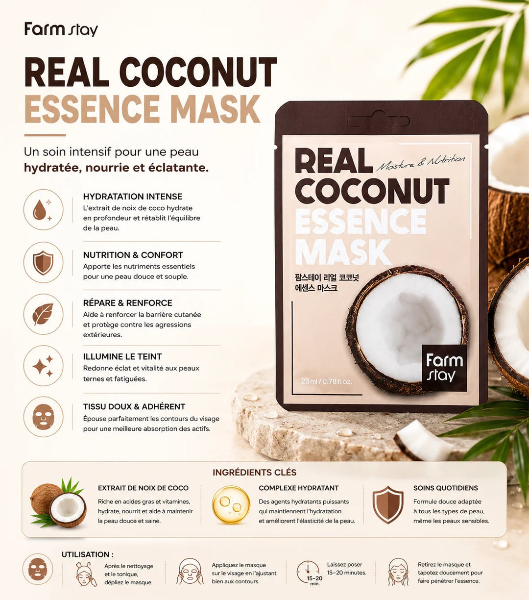 Farm Stay - Real Coconut Essence Mask (23 ml)