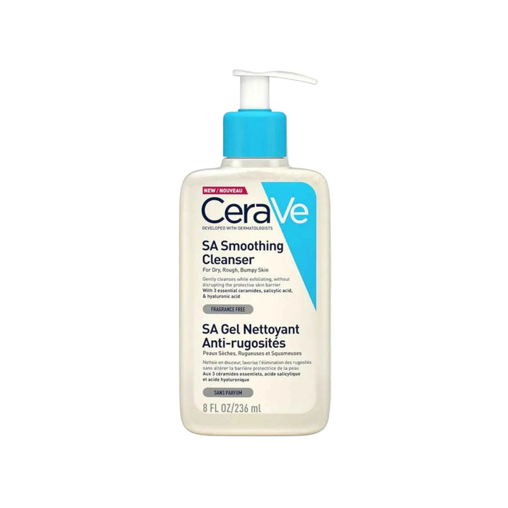 CeraVe SA Gel Nettoyant Anti-Rugosités – Peaux Sèches et Rugueuses (236 ml)