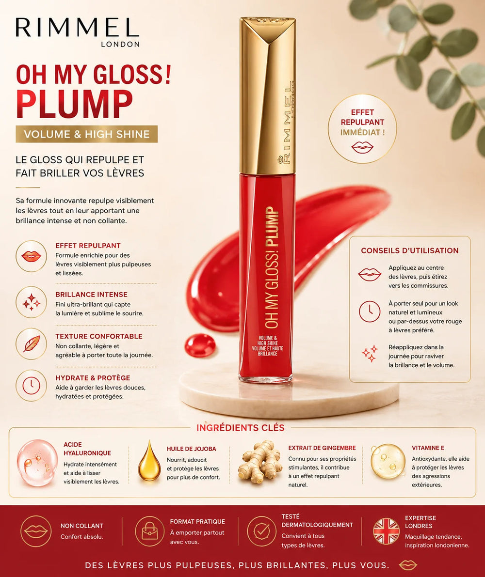 Rimmel London – Oh My Gloss! Plump Lip Gloss 500 Saucy