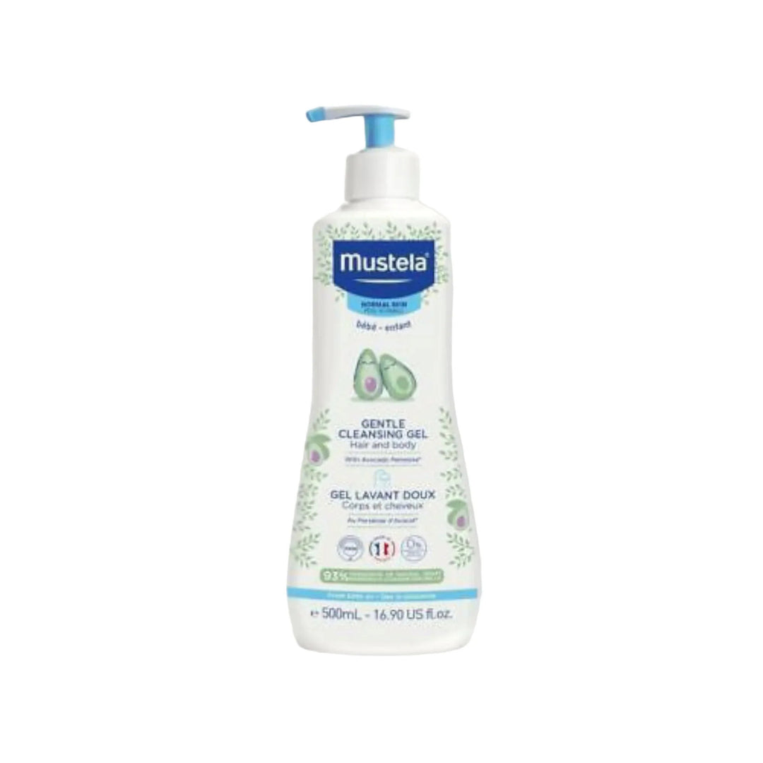 Mustela Gel Lavant Doux Bébé – Corps &amp; Cheveux Avocat BIO Peau Normale – 500 ml.