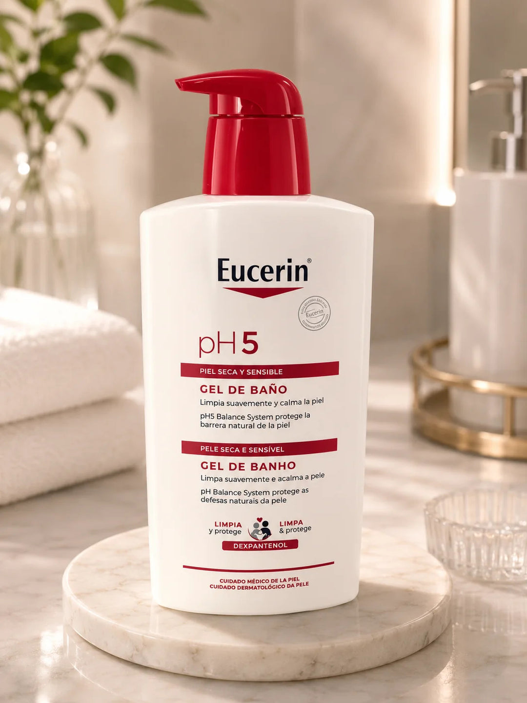 Eucerin pH5 Gel de Bain – Peaux Sèches &amp; Sensibles – 1L