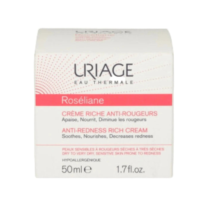 Uriage Roséliane Crème Riche Anti-Rougeurs - Soin Apaisant pour Peaux Sensibles