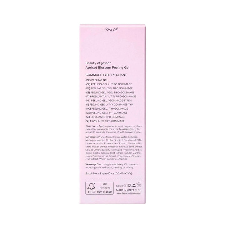 🌸 Beauty of Joseon Apricot Blossom Peeling Gel – Exfoliant Doux (100ml)