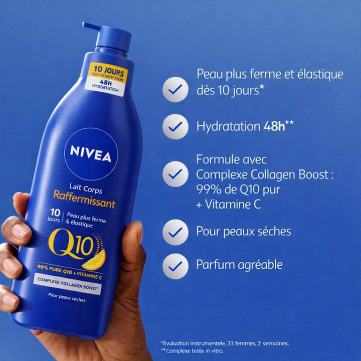 Nivea Body Milk Firming Q10  Pompe – Lait Corps Hydratant 400 ml