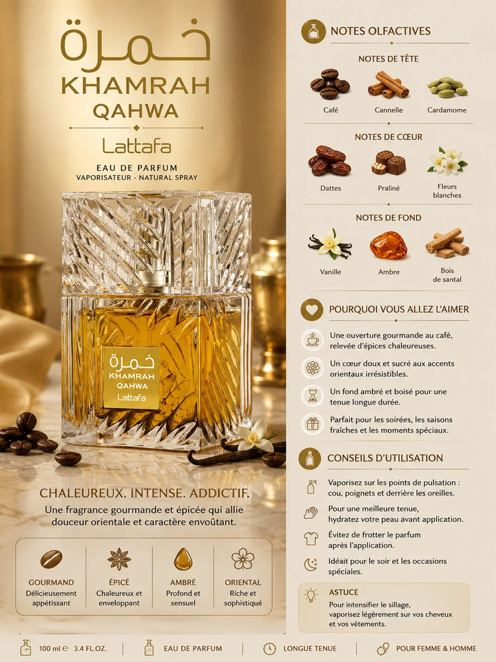 Parfum Khamrah Qahwa Lattafa – Eau de Parfum Orientale au Café