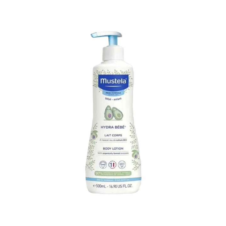 Mustela Hydra Bébé Lait Corps Lait Hydratant Peau Normale Avocat BIO – 500 ml.