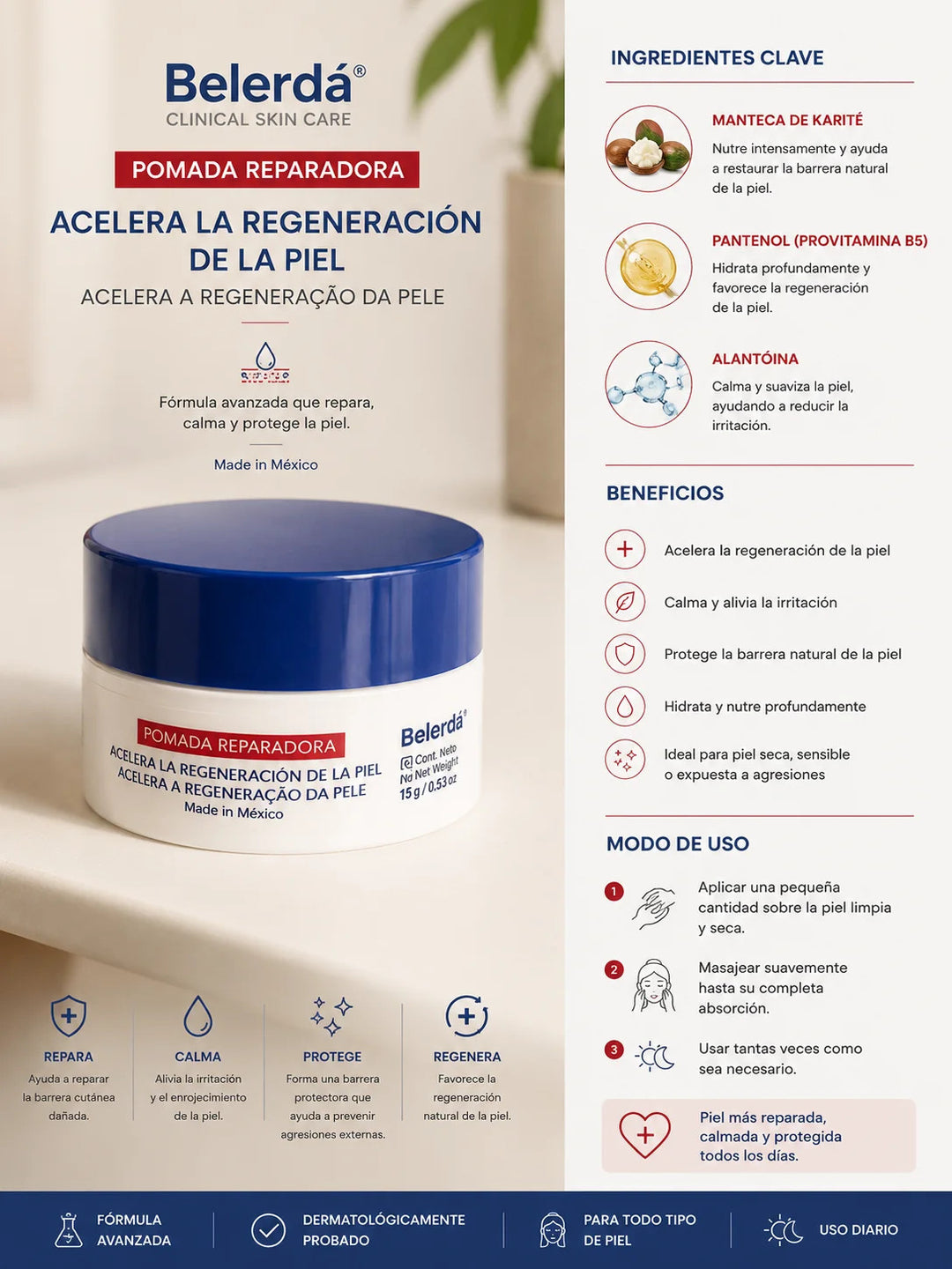 Eucerin Pomada Reparadora – Crème Réparatrice pour la Peau – 7 ml
