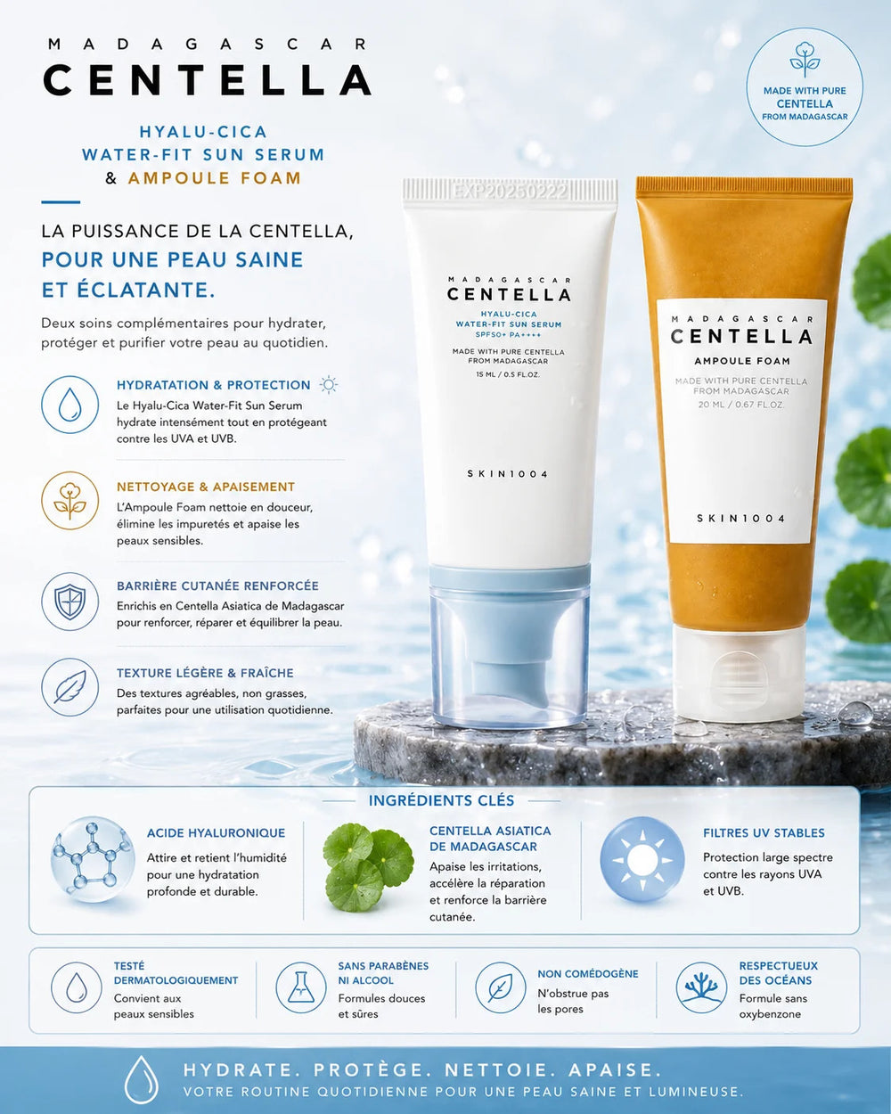 SKIN1004 - Kit Mini Voyage Madagascar Centella (Nettoyage & Protection)
