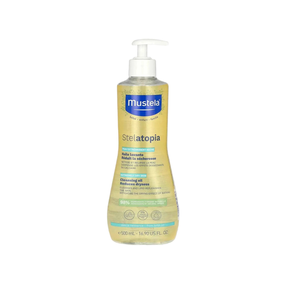 Mustela Stelatopia Huile Lavante – Anti-Démangeaisons – Peaux Très Sèches &
