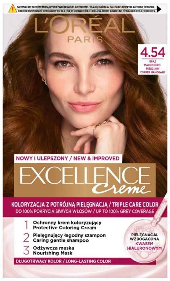 L’Oréal Excellence Crème – 4.54 Marron Acajou Cuivré Coloration Permanente