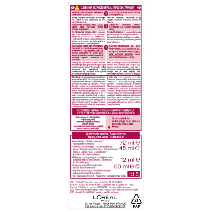 L’Oréal Paris Excellence Crème 8 Blond Clair  Coloration Permanente Triple Soin