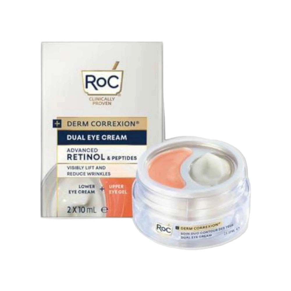 RoC Derm Correxion – Crème Yeux Double Action au Rétinol & Peptides – 2 x 10 ml