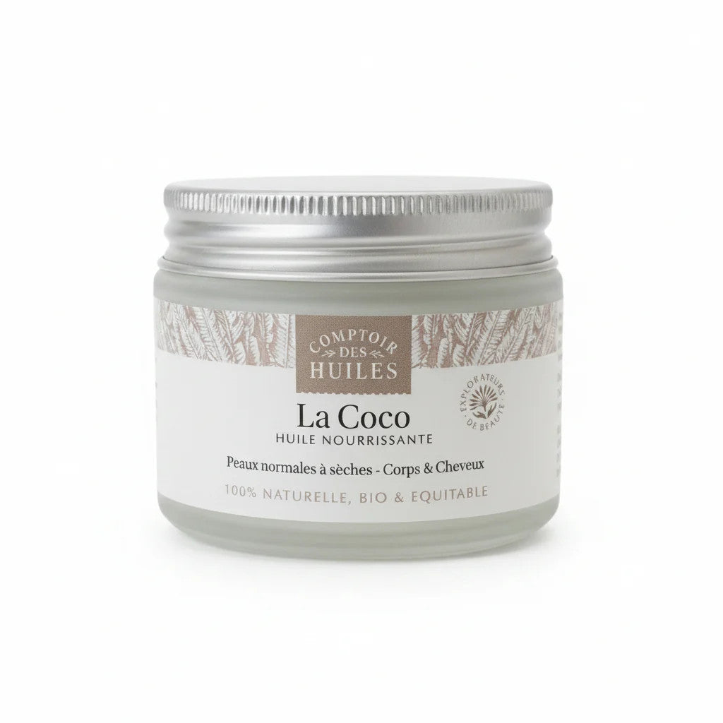Huile de Coco Bio – Nourrissante et Réparatrice pour Corps et Cheveux 100% Yuka