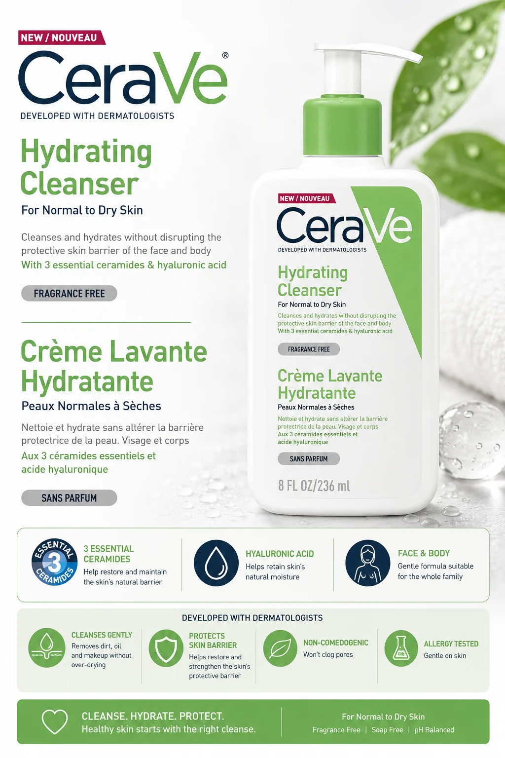 CeraVe - Crème Lavante Hydratante (236 ml)