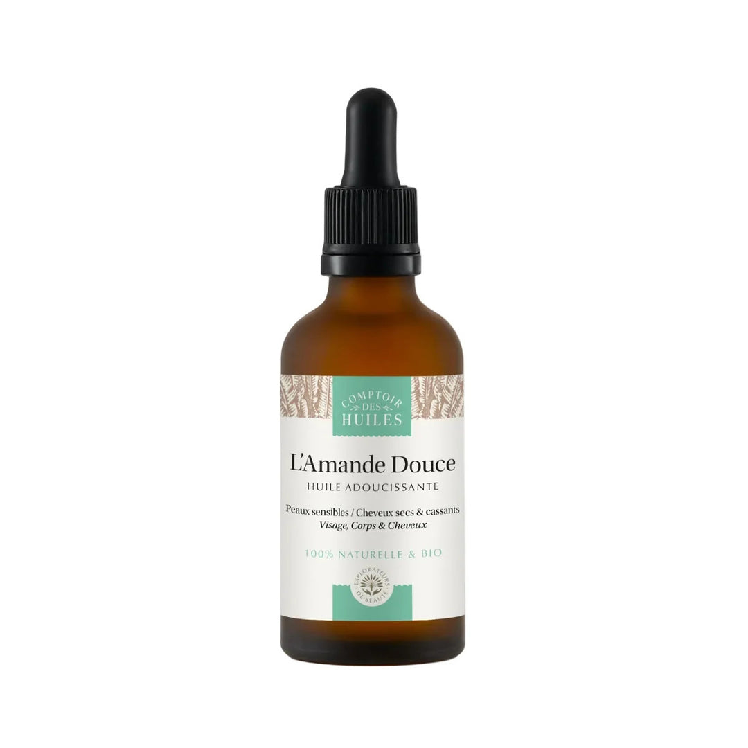 Huile d’Amande Douce Bio – Adoucissante &amp; Apaisante  Visage, Corps &amp; Cheveux 