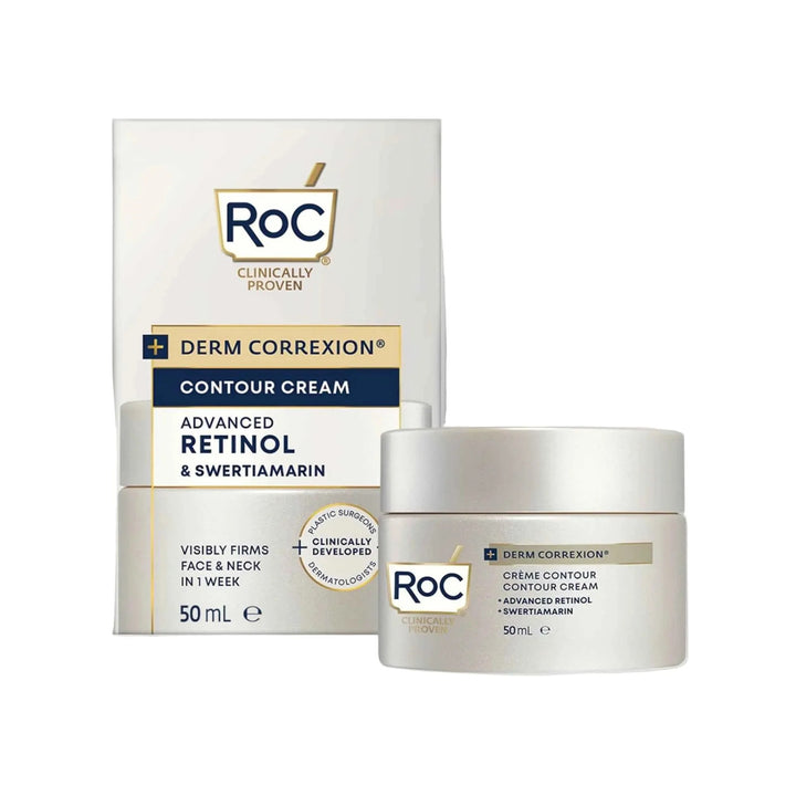 RoC Derm Correxion – Crème Contour Visage &amp; Cou au Rétinol Avancé – 50 ml