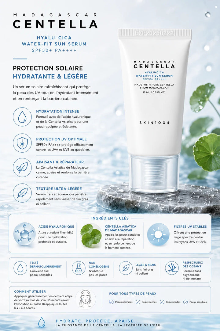 SKIN1004 Centella Hyalu-Cica Water-Fit Sun Serum SPF50 PA ( Size 15 ml)