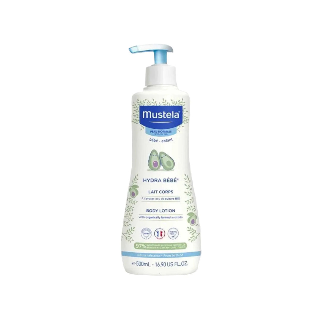 Mustela Hydra Bébé Lait Corps Lait Hydratant Peau Normale Avocat BIO – 500 ml.