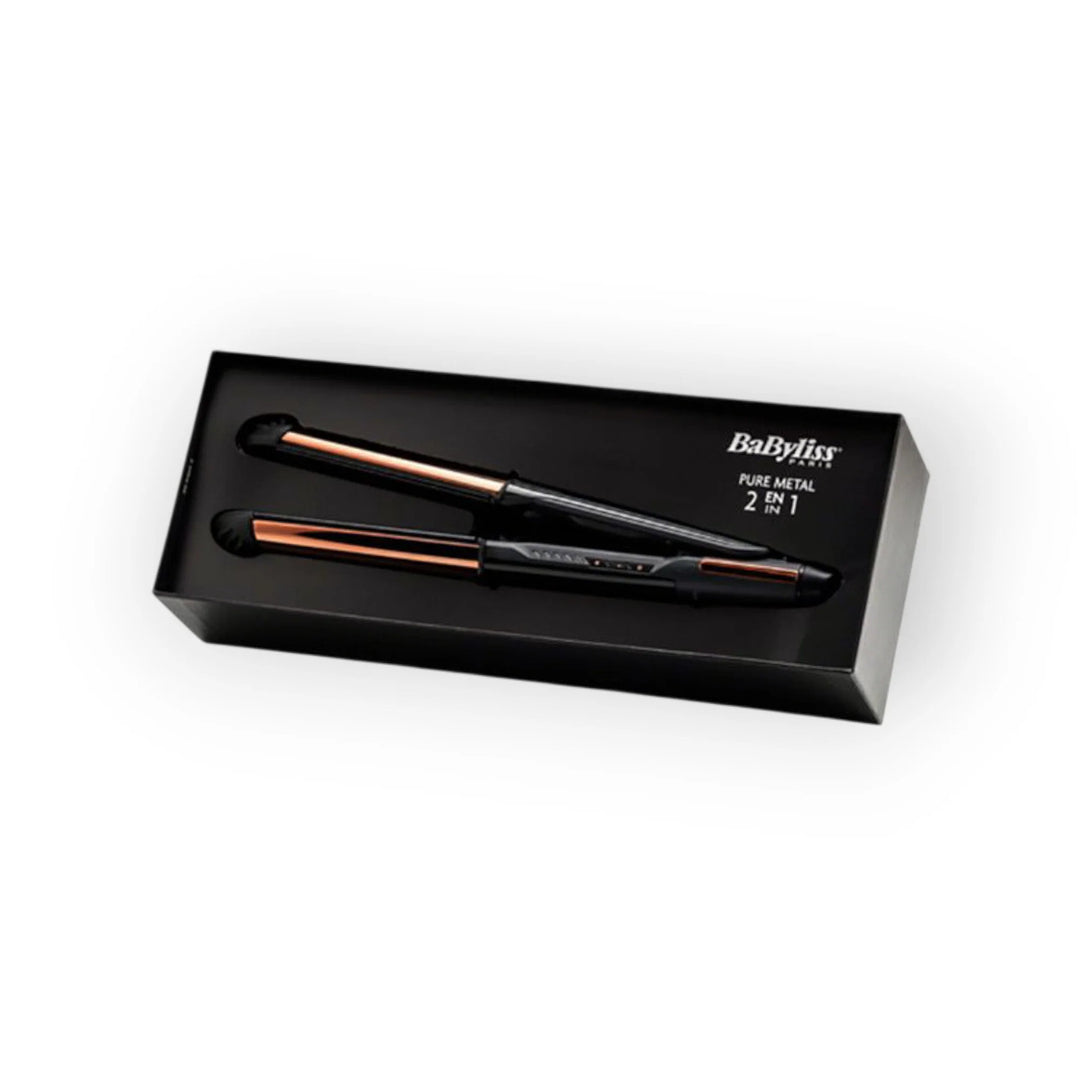 BaByliss Paris Pure Metal 2 en 1 – Lisseur &amp; Boucleur Professionnel (ST480E