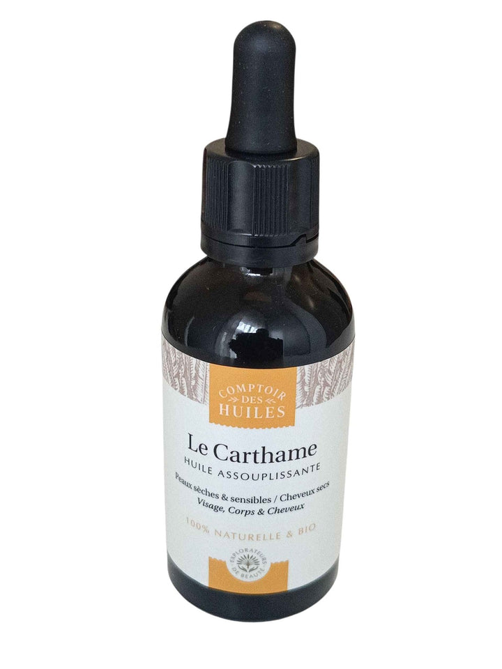 Huile de Carthame Bio – Assouplissante &amp; Apaisante  Visage &amp; Cheveux  100 %