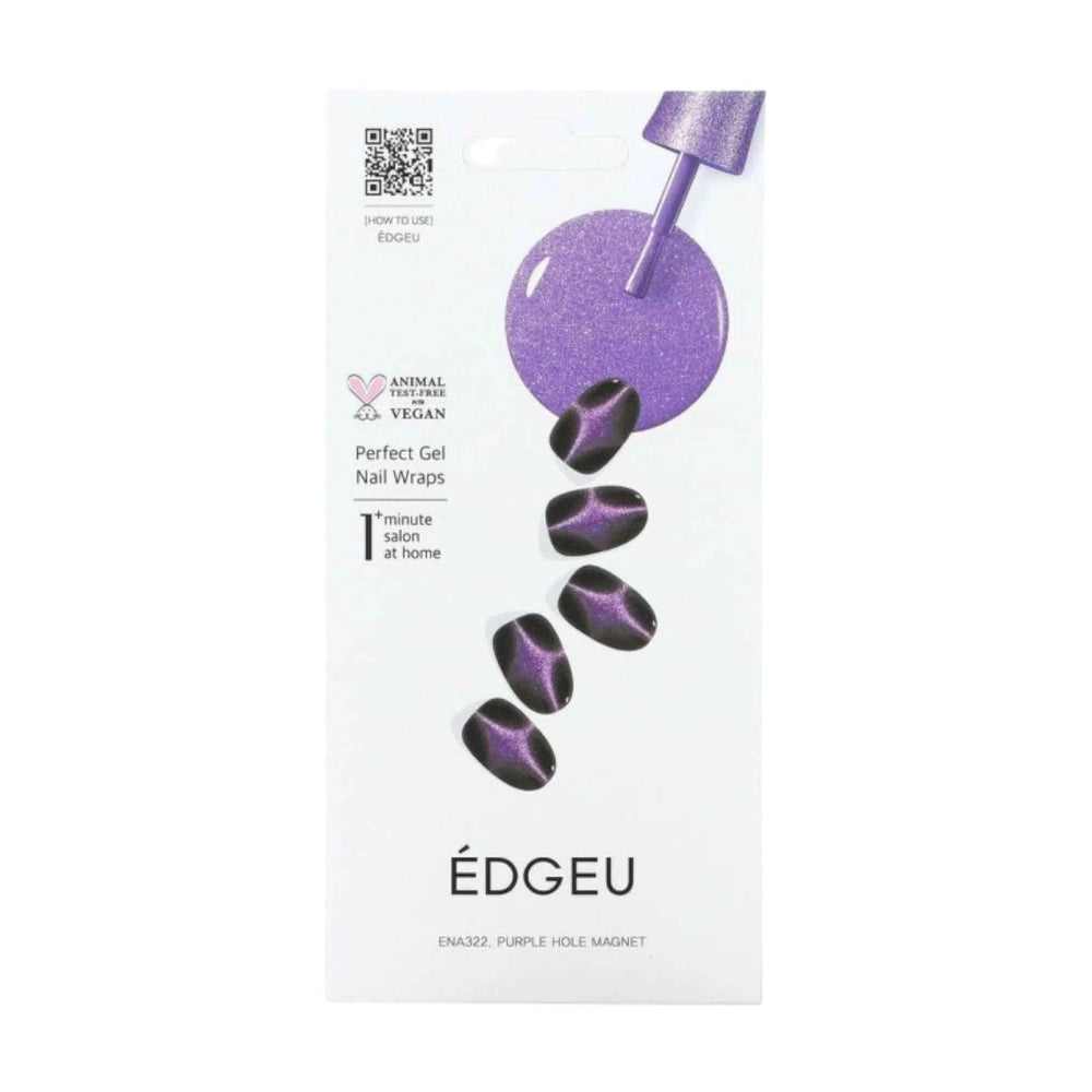 ÉDGEU - Perfect Gel Nail Wraps (ENA322 Purple Hole Magnet) - Effet Magnétique