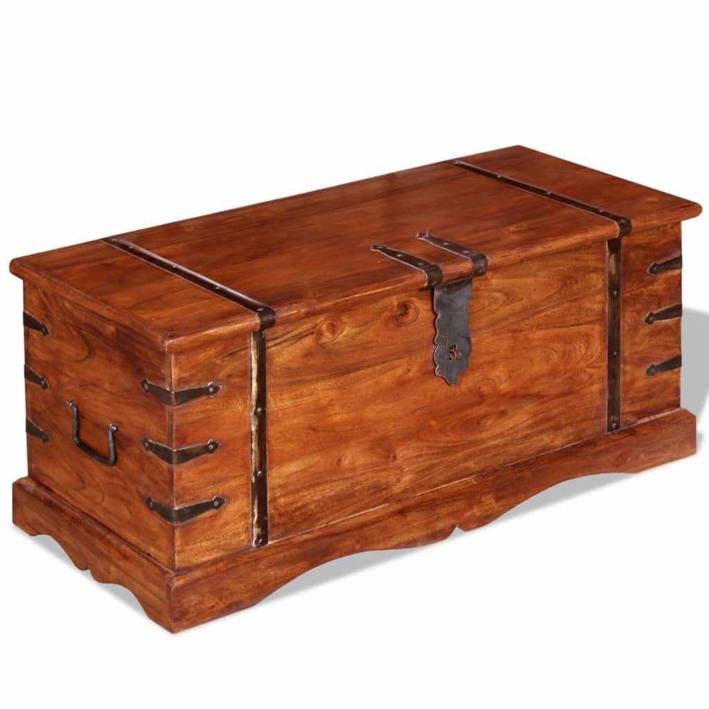Coffre De Rangement Bois Massif