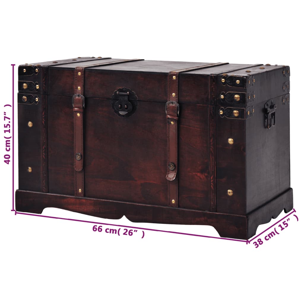 Coffre Vintage De Rangement Bois 66 X 38 X 40 Cm