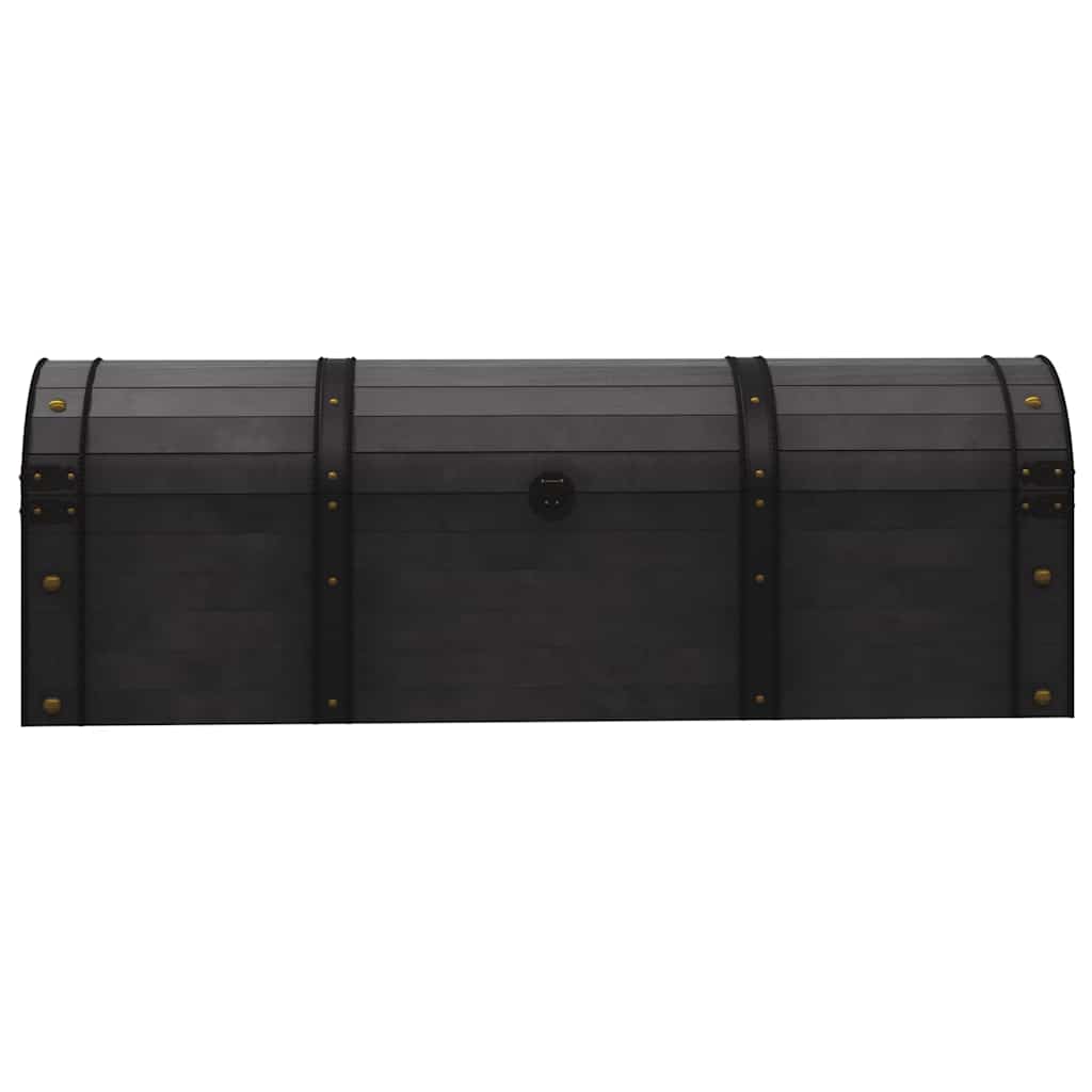 Coffre De Rangement Bois Massif Style Vintage 120X30X40 Cm Crème