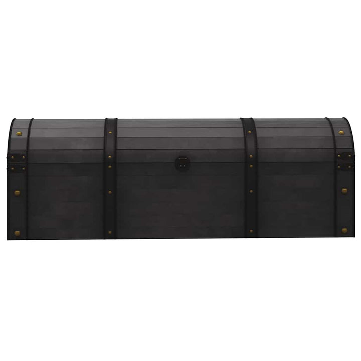 Coffre De Rangement Bois Massif Style Vintage 120X30X40 Cm Crème