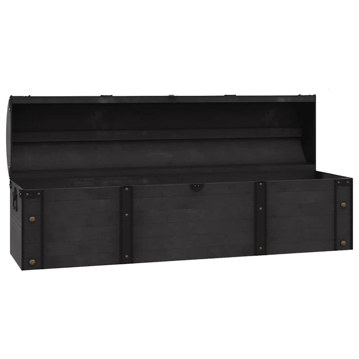 Coffre De Rangement Bois Massif Style Vintage 120X30X40 Cm Crème