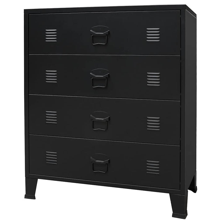 Commode À Tiroirs Métal Style Industriel 78X40X93 Cm