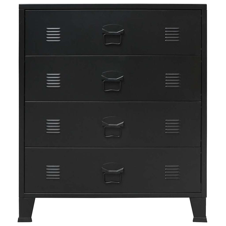 Commode À Tiroirs Métal Style Industriel 78X40X93 Cm