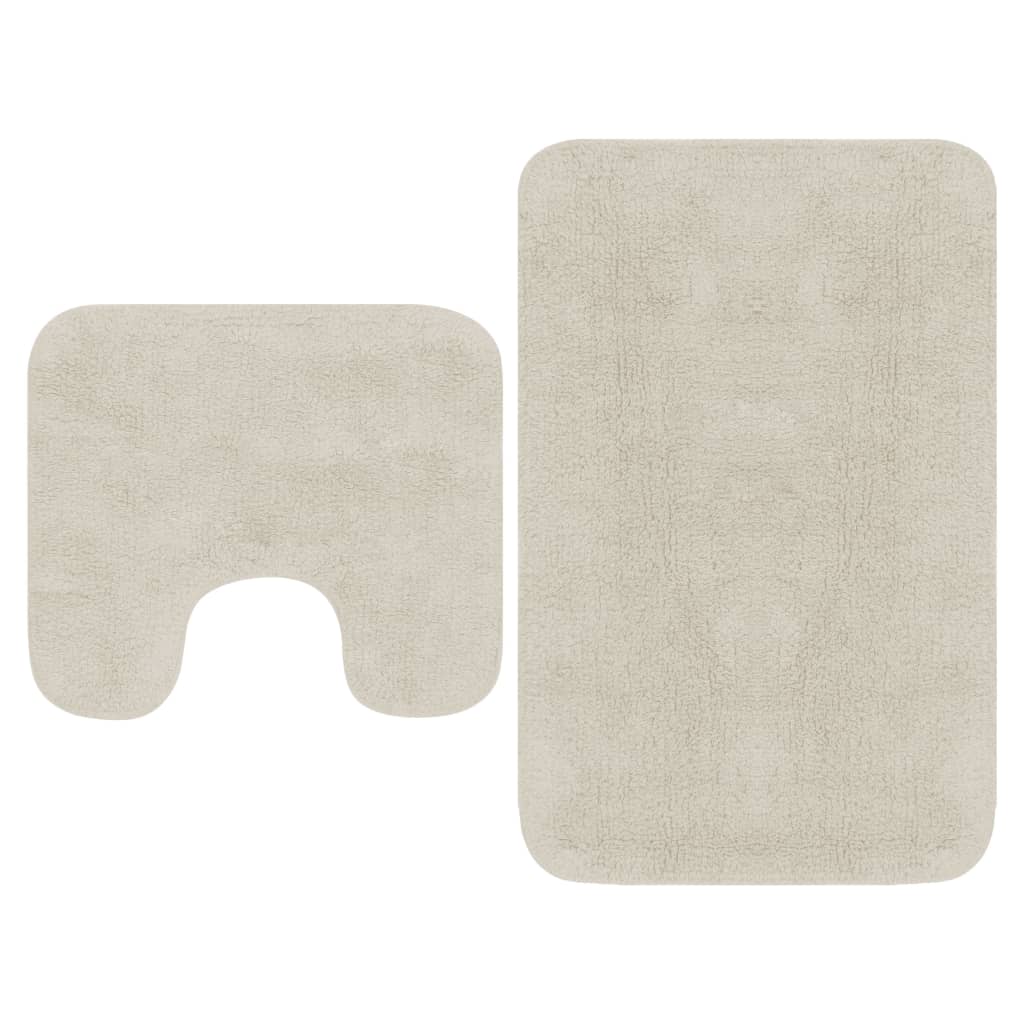 Tapis De Salle De Bain 2 Pcs Tissu