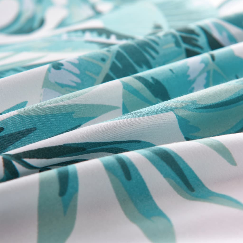 Parure De Lit Housse De Couette Feuilles Vert 140X200/60X70 Cm