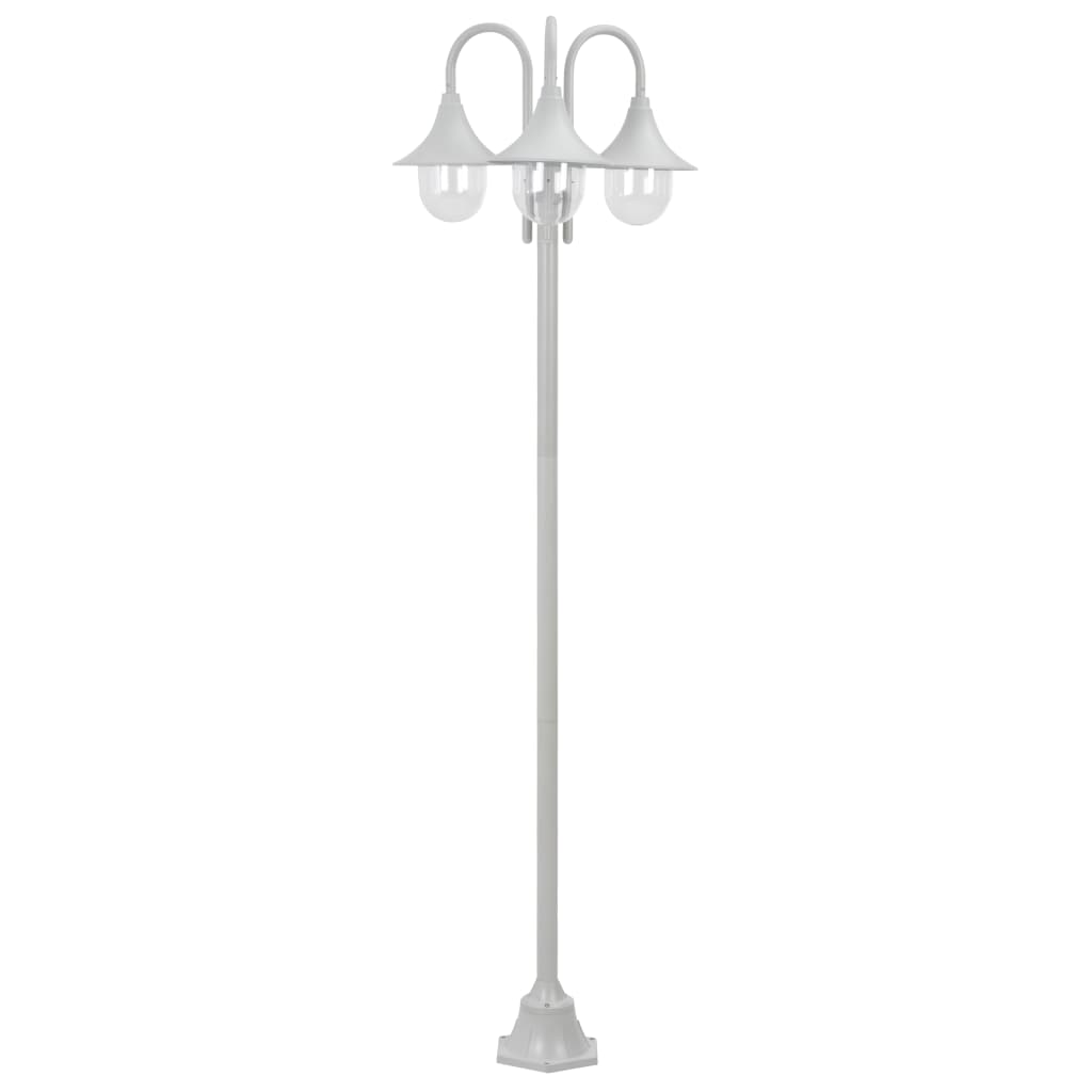 Lampadaire De Jardin E27 220Cm Aluminium 3 Lanternes