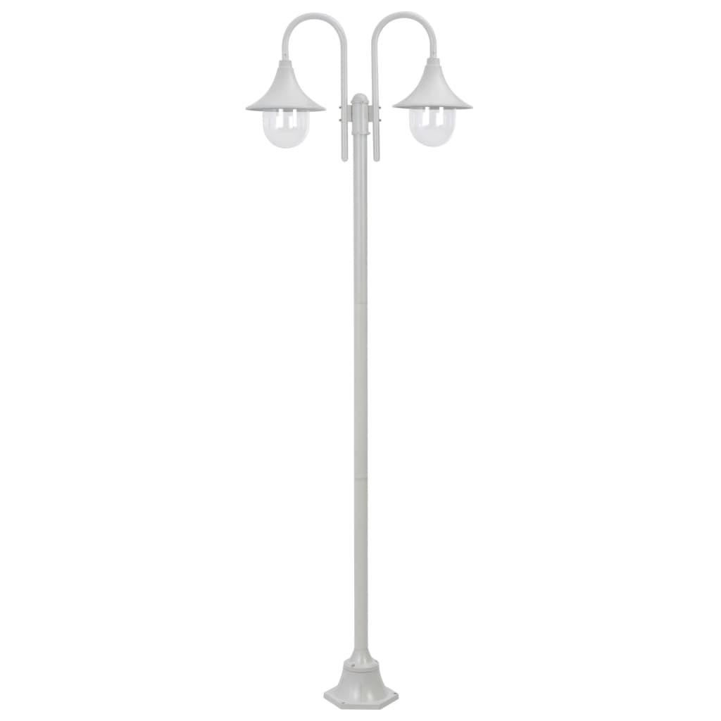 Lampadaire De Jardin E27 220 Cm Aluminium 2 Lanternes