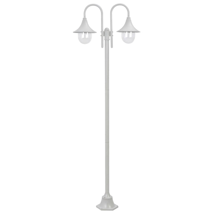 Lampadaire De Jardin E27 220 Cm Aluminium 2 Lanternes