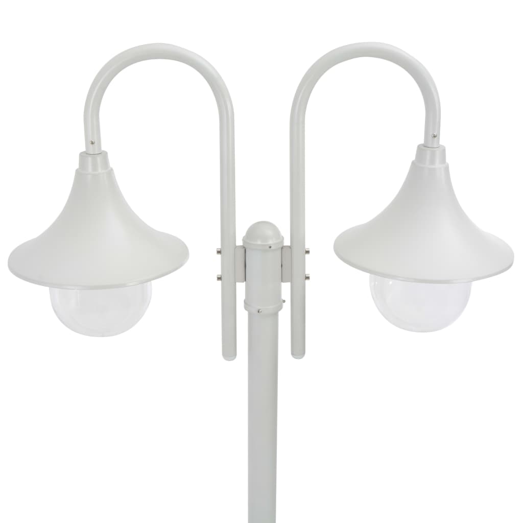 Lampadaire De Jardin E27 220 Cm Aluminium 2 Lanternes