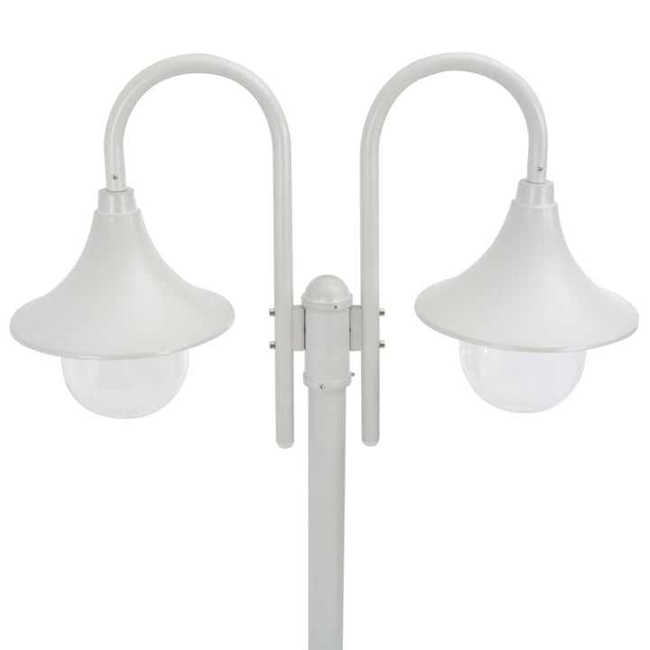 Lampadaire De Jardin E27 220 Cm Aluminium 2 Lanternes