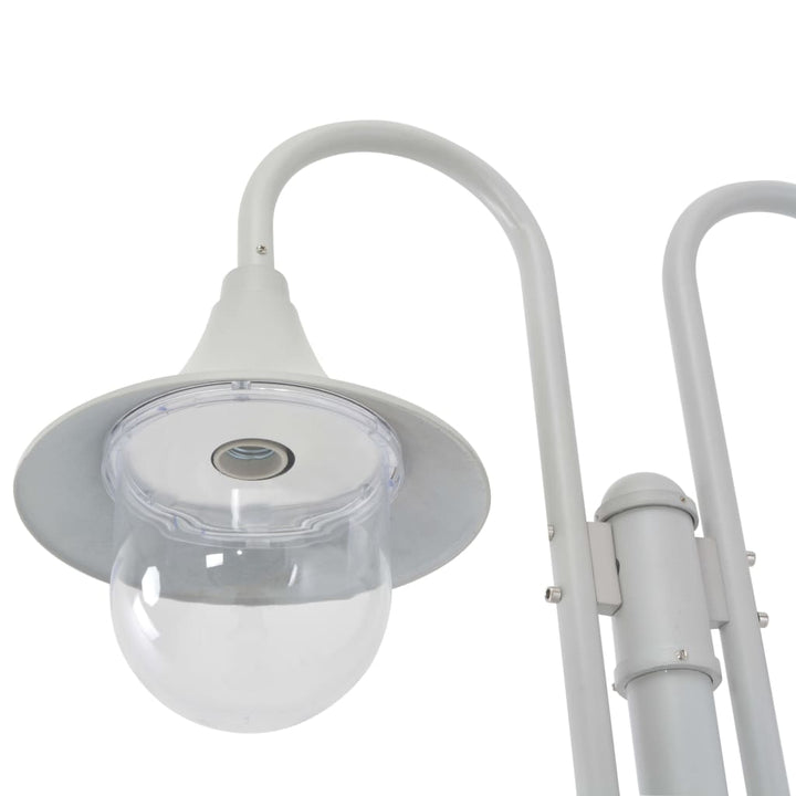 Lampadaire De Jardin E27 220 Cm Aluminium 2 Lanternes