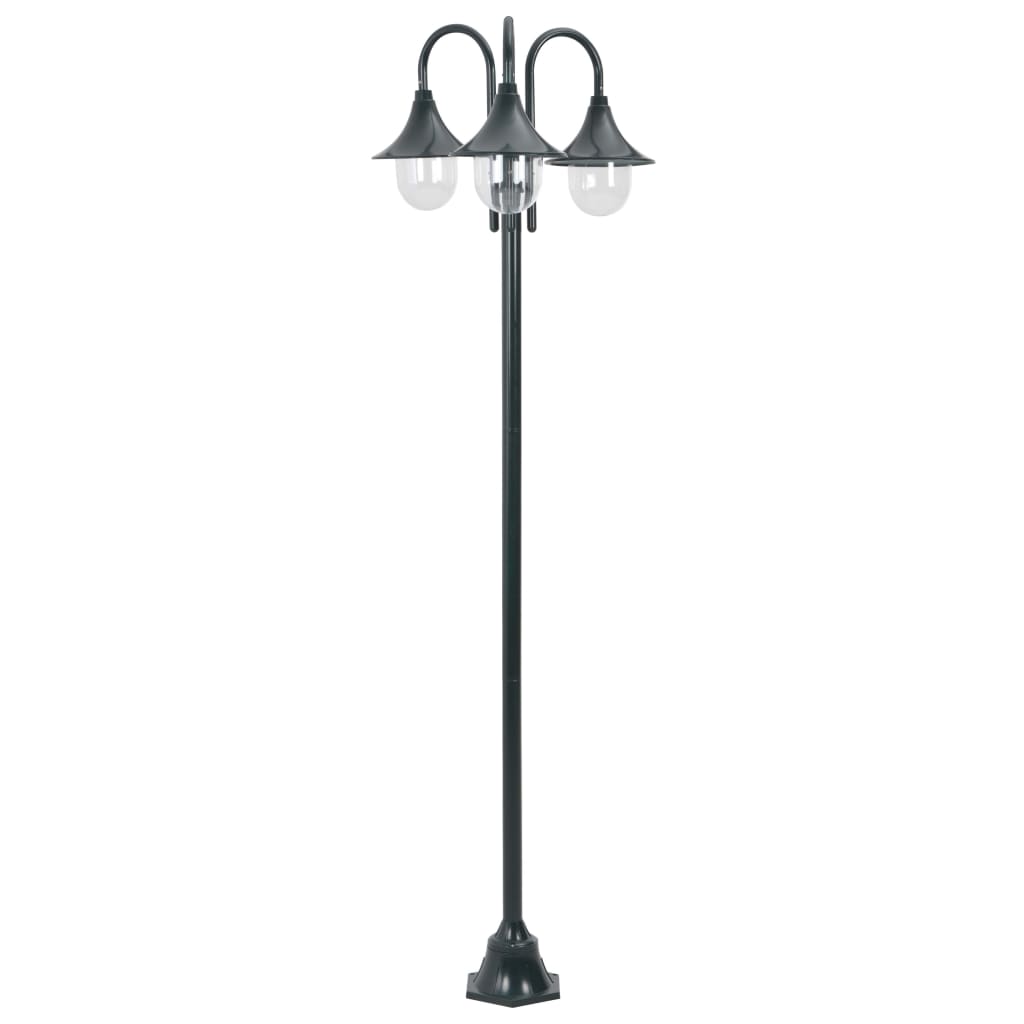 Lampadaire De Jardin E27 220Cm Aluminium 3 Lanternes