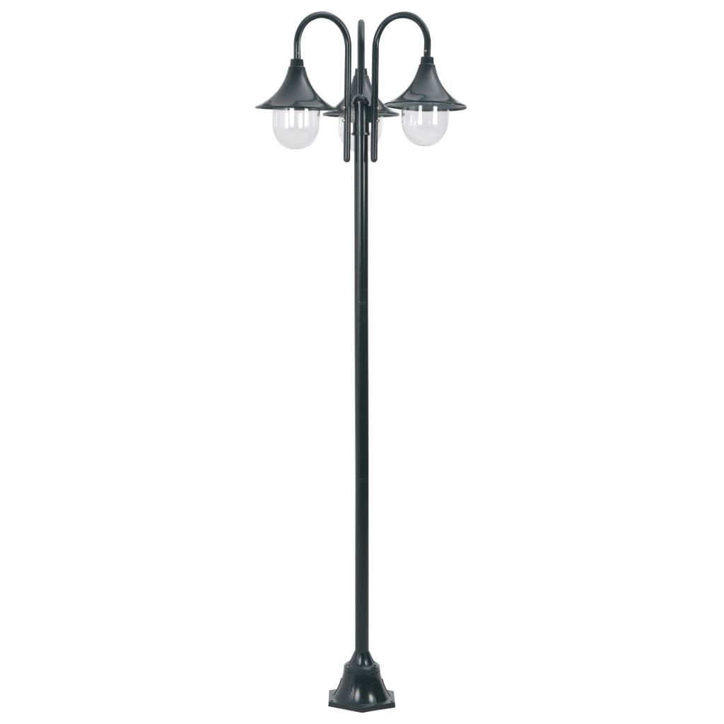 Lampadaire De Jardin E27 220Cm Aluminium 3 Lanternes