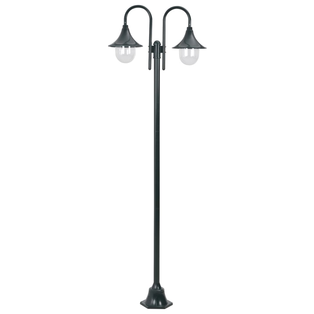 Lampadaire De Jardin E27 220 Cm Aluminium 2 Lanternes