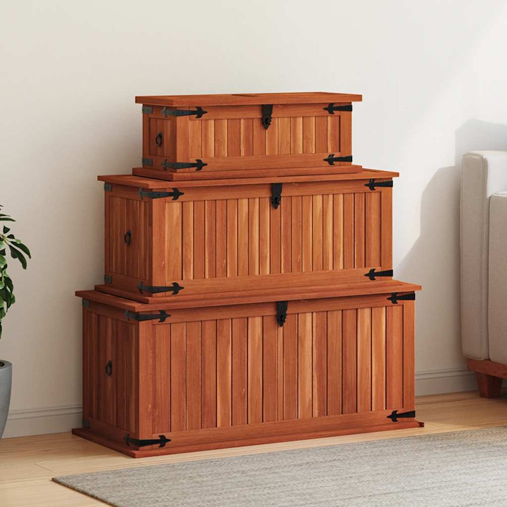 Coffre De Rangement Bois D'acacia Solide
