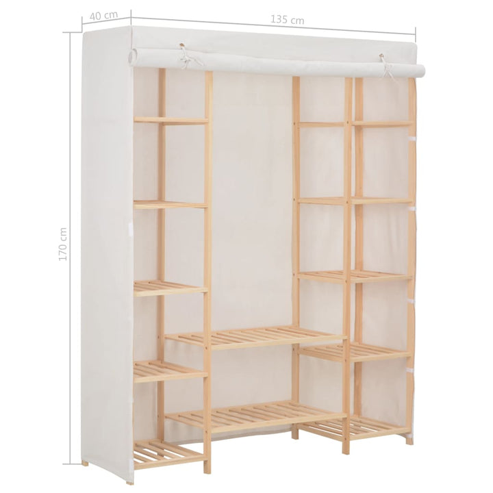 Garde-Robe 135 X 40 X 170 Cm Tissu