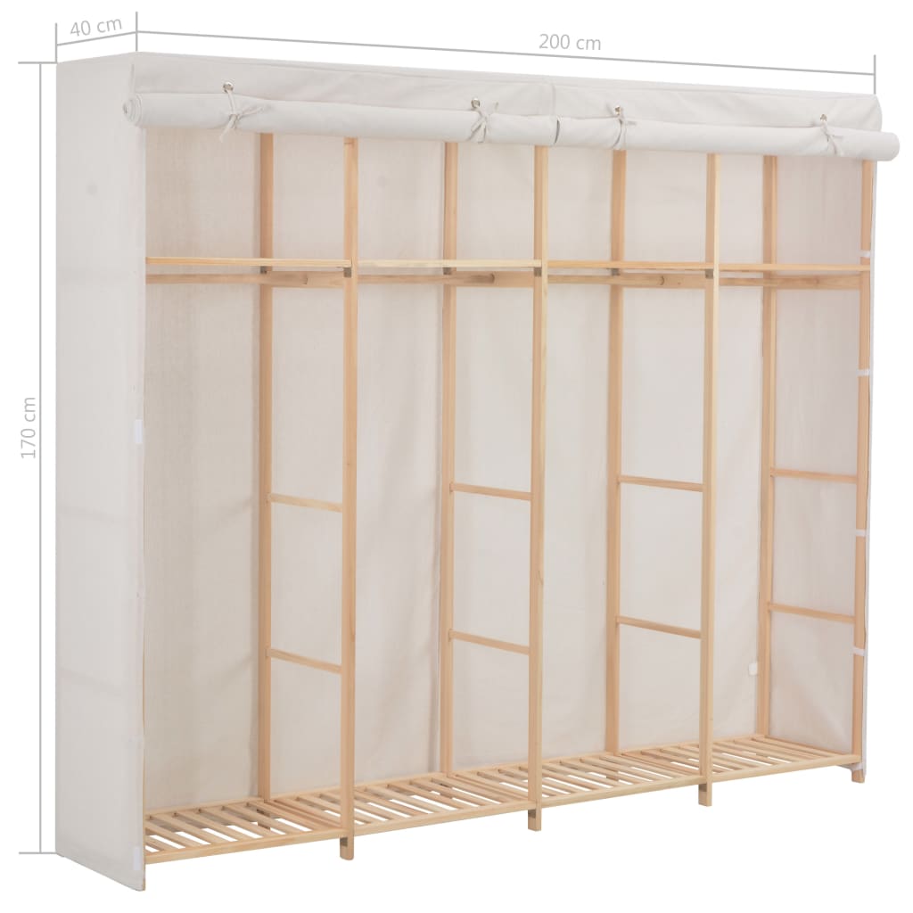 Garde-Robe 200 X 40 X 170 Cm Tissu